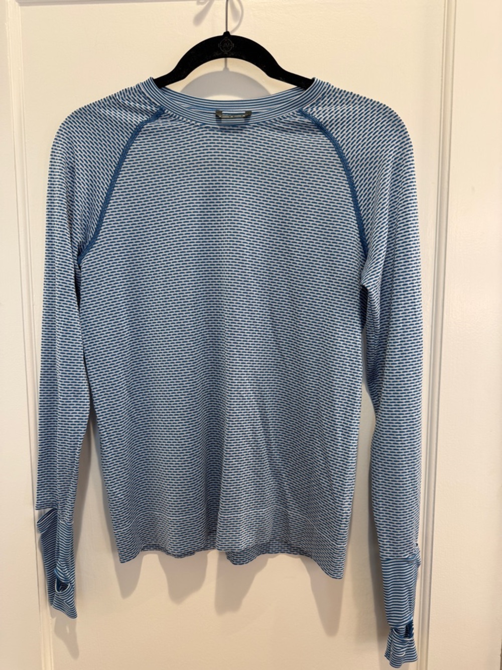 oiselle Flow Long Sleeve, blue/white